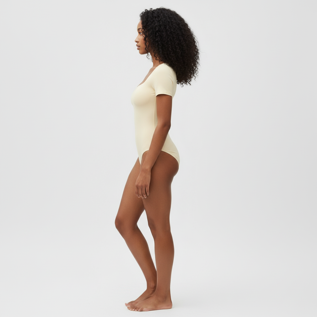 Short Sleeve Square Neck Bodysuit