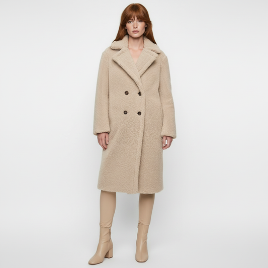 Plush Waxy Lapel Coat