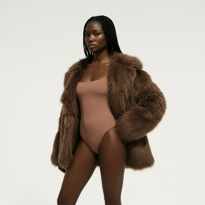 Cloud Lapel Plush Coat