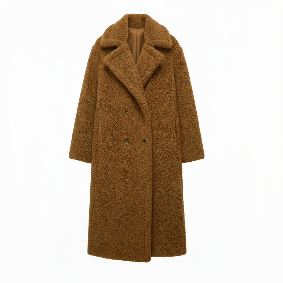Plush Waxy Lapel Coat