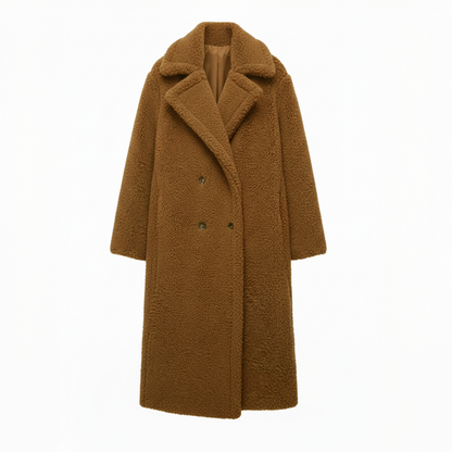 Plush Waxy Lapel Coat