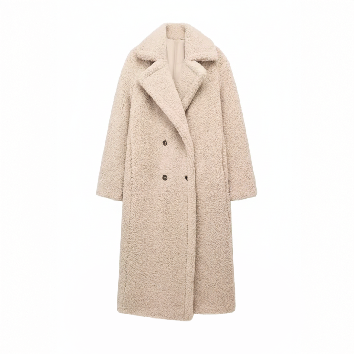 Plush Waxy Lapel Coat