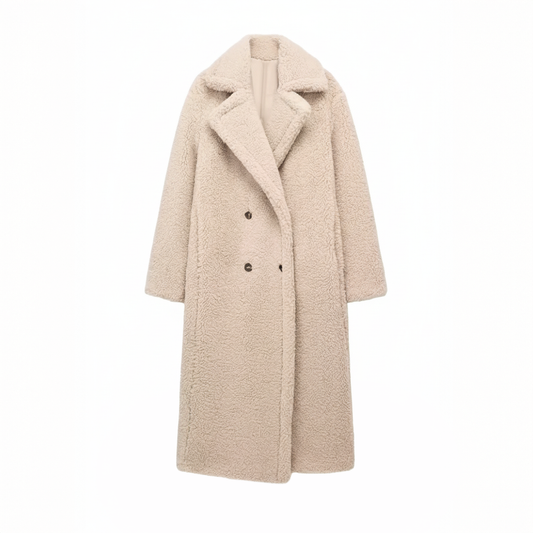 Plush Waxy Lapel Coat