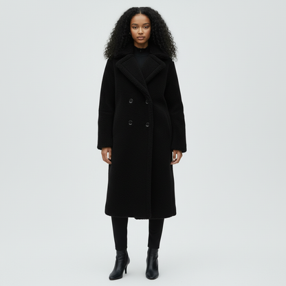 Plush Waxy Lapel Coat