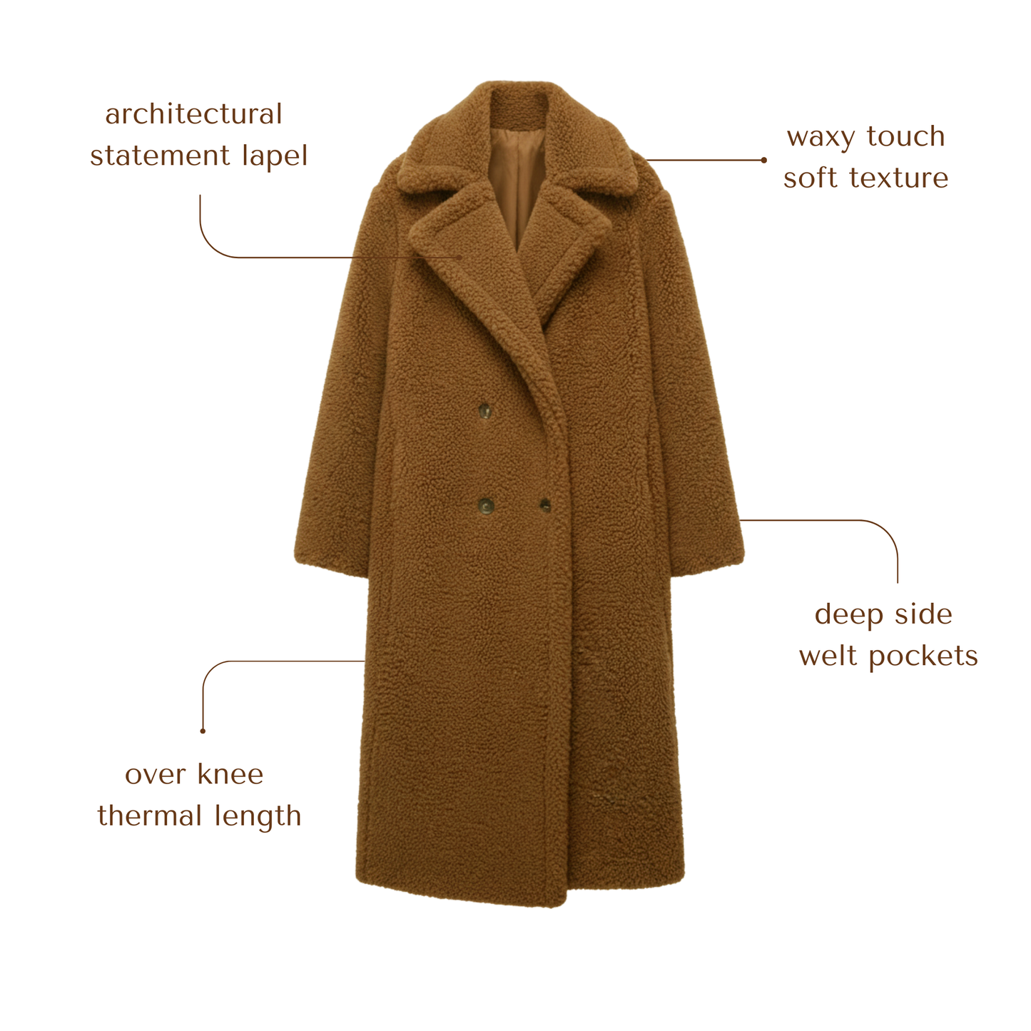 Plush Waxy Lapel Coat