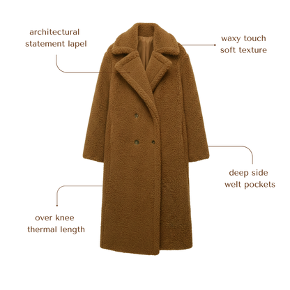 Plush Waxy Lapel Coat