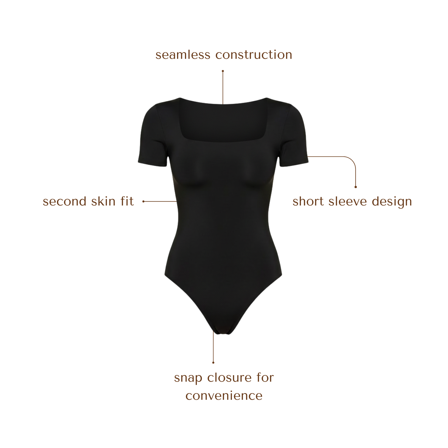 Short Sleeve Square Neck Bodysuit