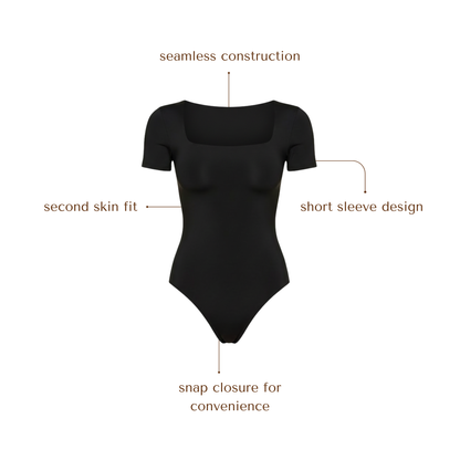 Short Sleeve Square Neck Bodysuit