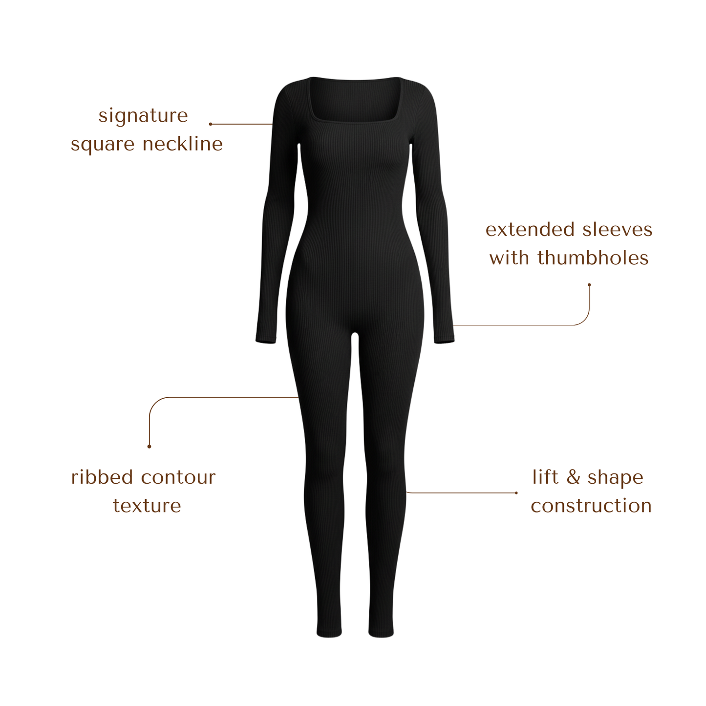 Ribbed Square Neck Jumpsuit