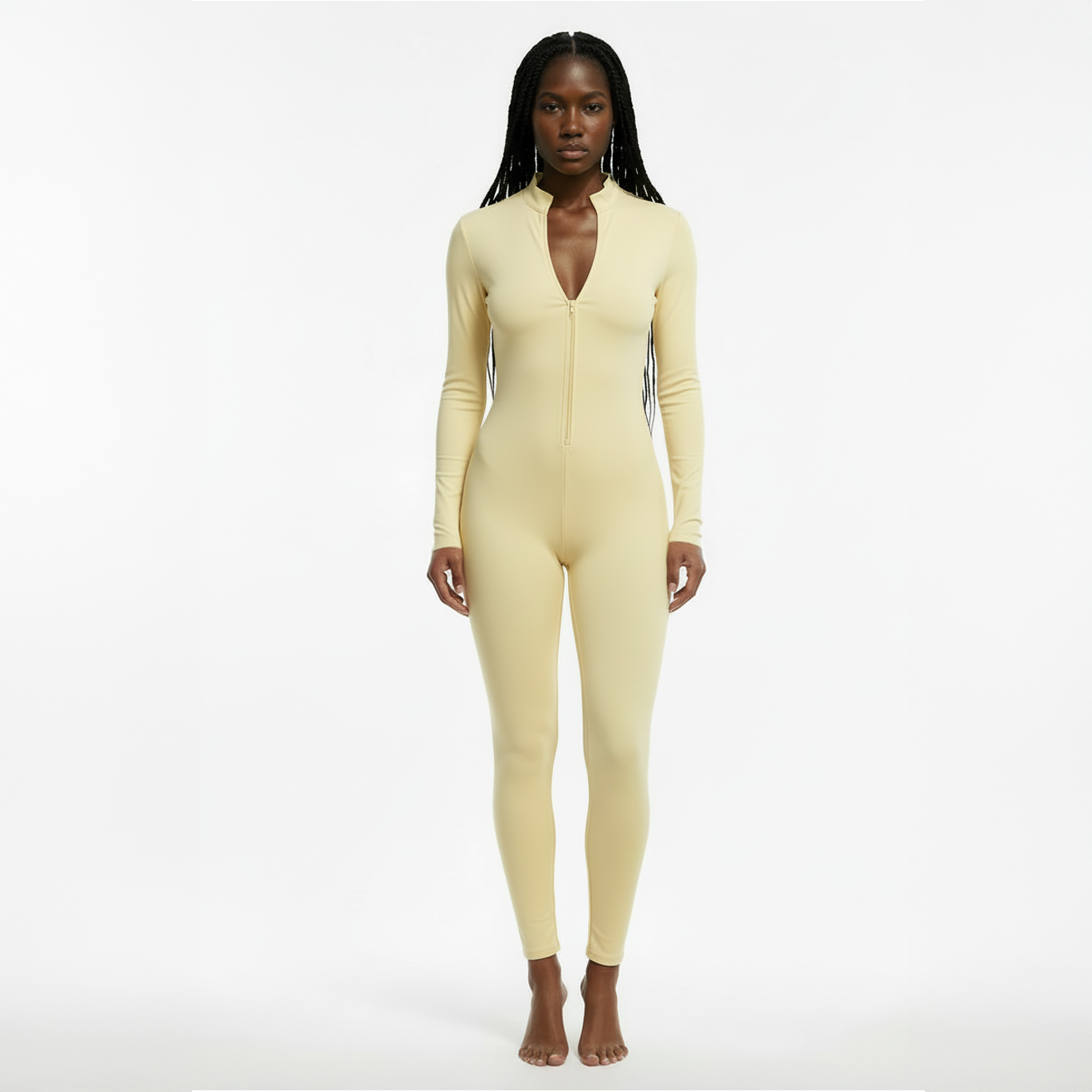 Thermal Mock Neck Jumpsuit