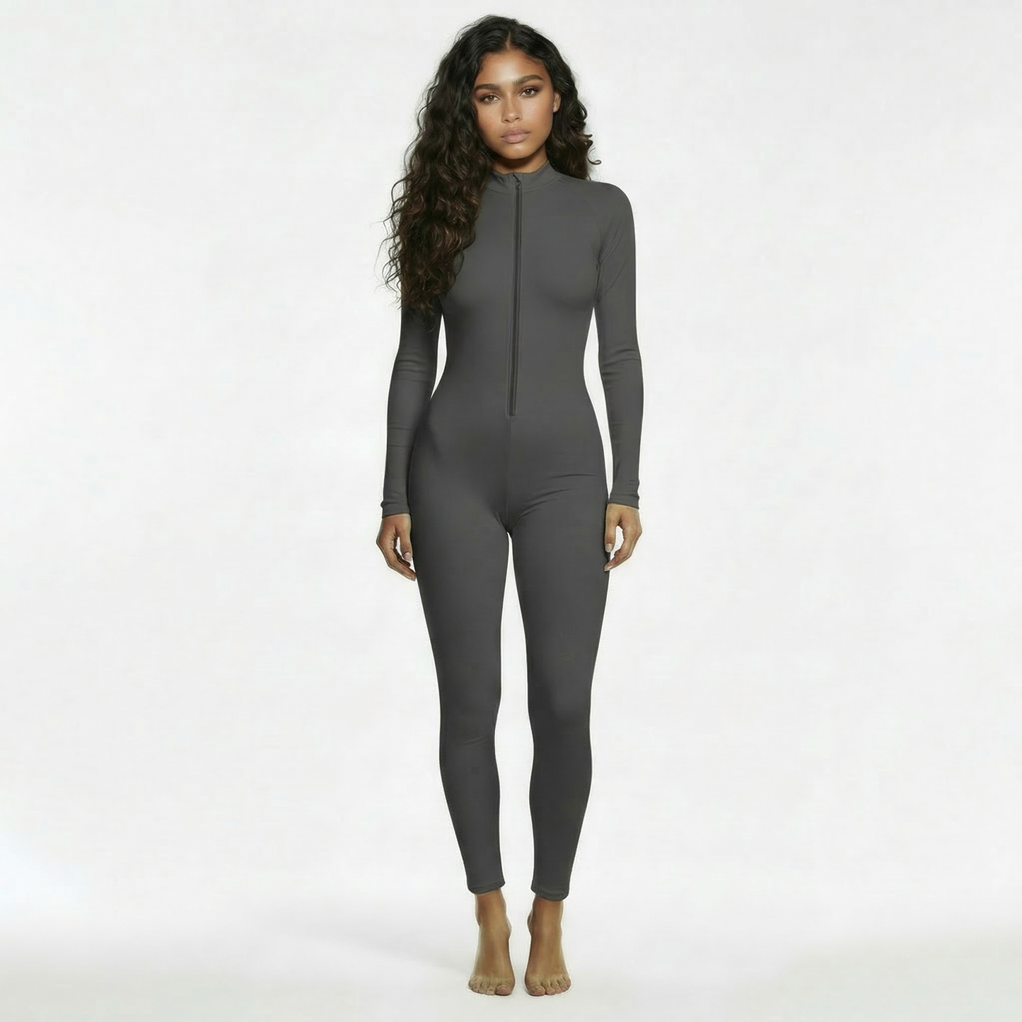 Thermal Mock Neck Jumpsuit